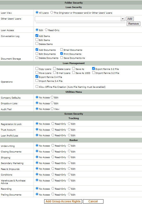 3312 Assigning user or user group access rights to a data folder