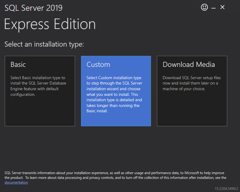 3601 Installing Microsoft SQL Server Express