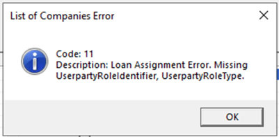 Code 11 UserPartyRoleIdentifier