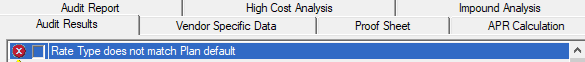 Rate Type does not match Plan Default