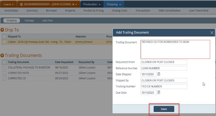 9028 Funder Shipping Post Closing Guide
