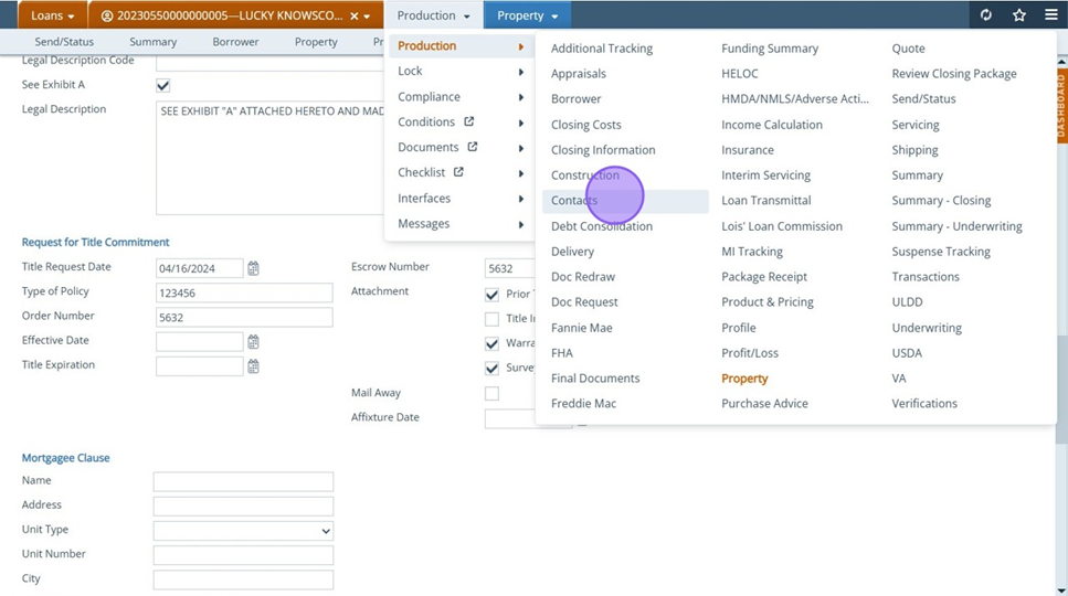9057 Generating: Request Title Commitment Form