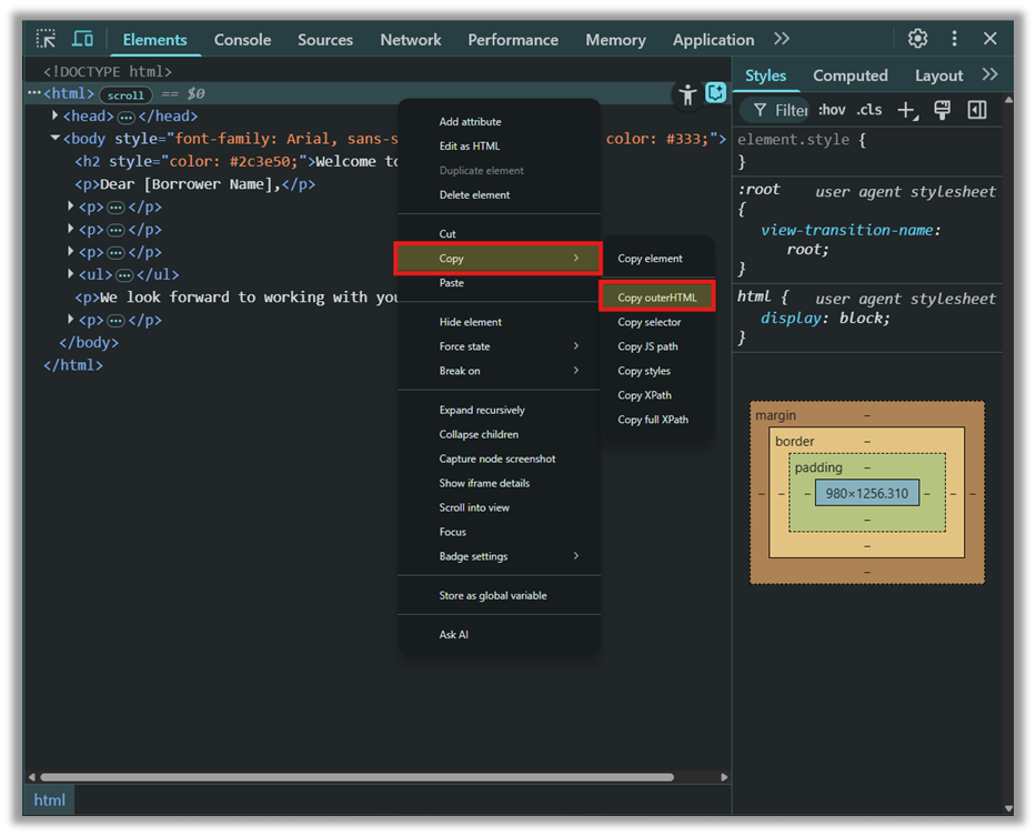 Html 5. Copy 7023 How to Copy HTML from a Web Browser (Point of Sale)
